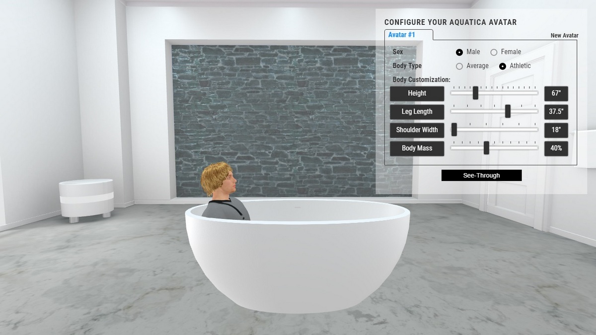 Sensuality Mini Bathtub 3D Body Position